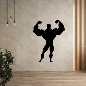 Lesena slika na steni - Bodybuilder