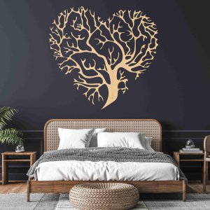 Leseno drevo življenja na steni - Srce