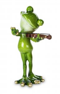 Keramična žaba - Violinist