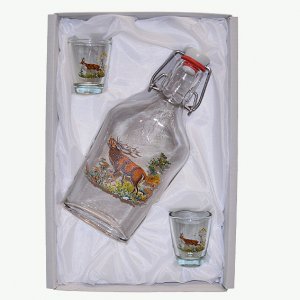 Steklenica alkohola z bleščicami - Jelen