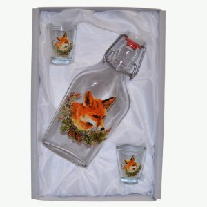 Steklenica z alkoholom in bleščicami - Fox