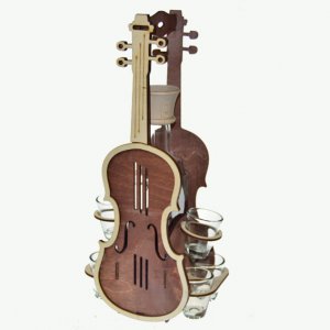 Leseni set steklenica z žigom - Violin