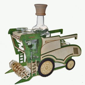 Leseni set steklenica z žigom - Harvester