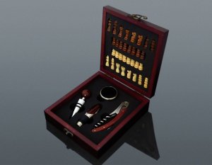 Set za vino 4 kosi + šah