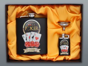 Komplet POKER s pokrovčkom 210 ml z vžigalnikom