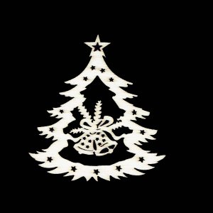 Božični okrasek - Drevo z zvončki 6 cm