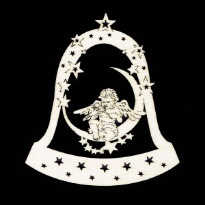 Božični okrasek - Angelski zvonček z violino 9 cm