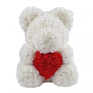 Medvedek iz vrtnic - bel 40 cm