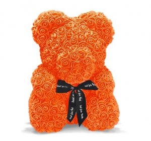 Medvedek iz vrtnic - oranžna 40 cm