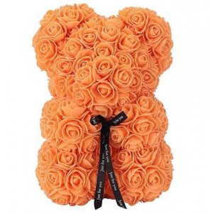 Medvedek iz vrtnic - oranžna 25 cm