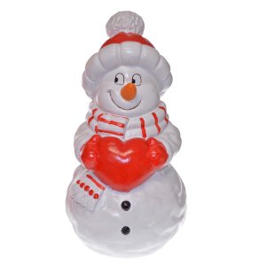 Vrtna figura - Snežak s srcem