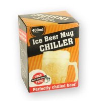 Ledeni kozarec za pivo CHILLER - 400ml zlato + odpirač