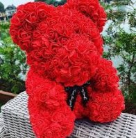 Medvedek iz vrtnic - rdeč 25 cm