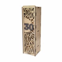 Lesena škatla za vino - 3D rojstnodnevna številka