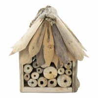 Dvojni panj za čebele in žuželke iz naplavičenega lesa