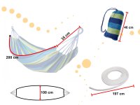 Hamaka 200 x 100 ojačana modra + komplet za montažo