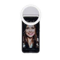 Obroč LED luči za selfije s 3 intenzivnostmi - črn