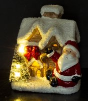 Hiša z Božičkom in LED osvetlitvijo