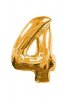 Zlati balon iz folije številka 4 - 40 cm